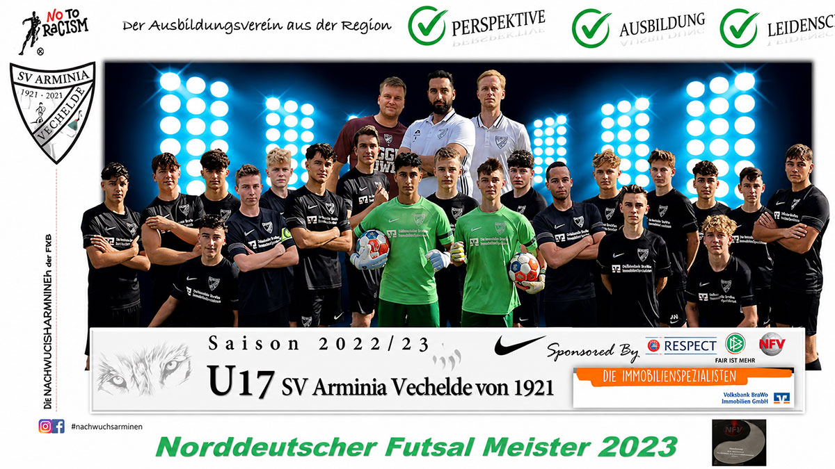 Archivbild Meisterteams Jugendfu&szlig;ball des SV Arminia Vechelde