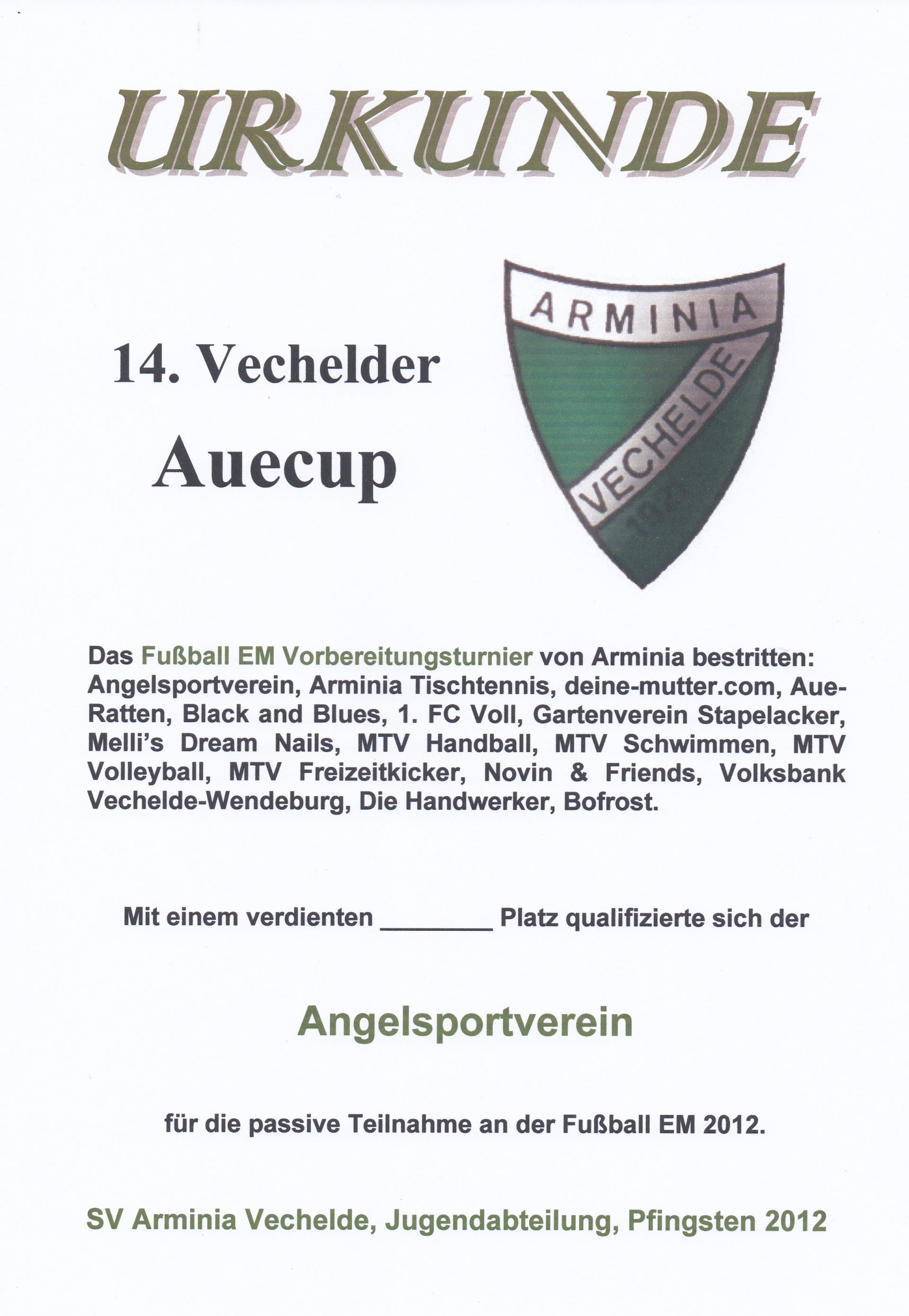 Auecup Urkunde 14