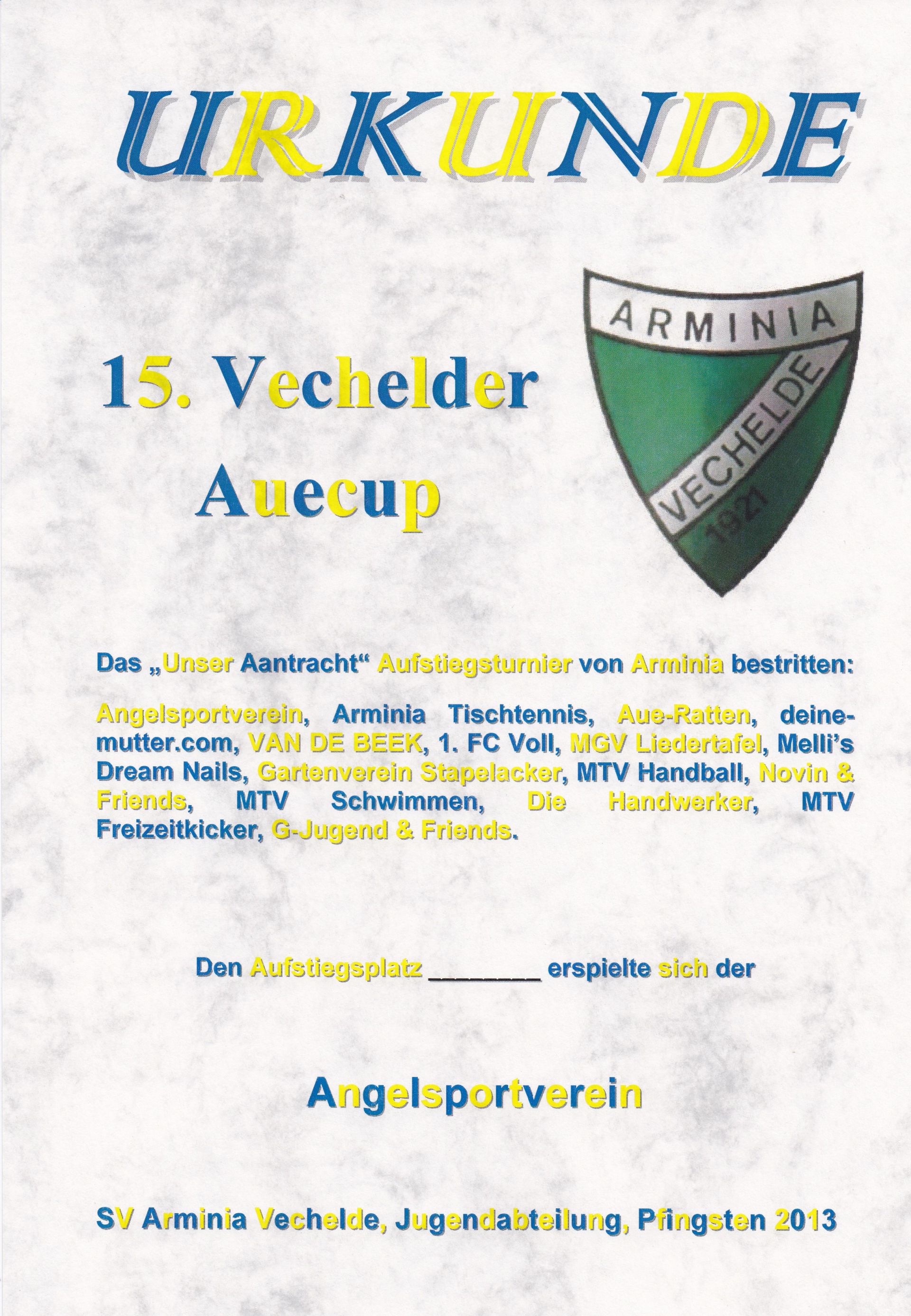 Auecup Urkunde 15