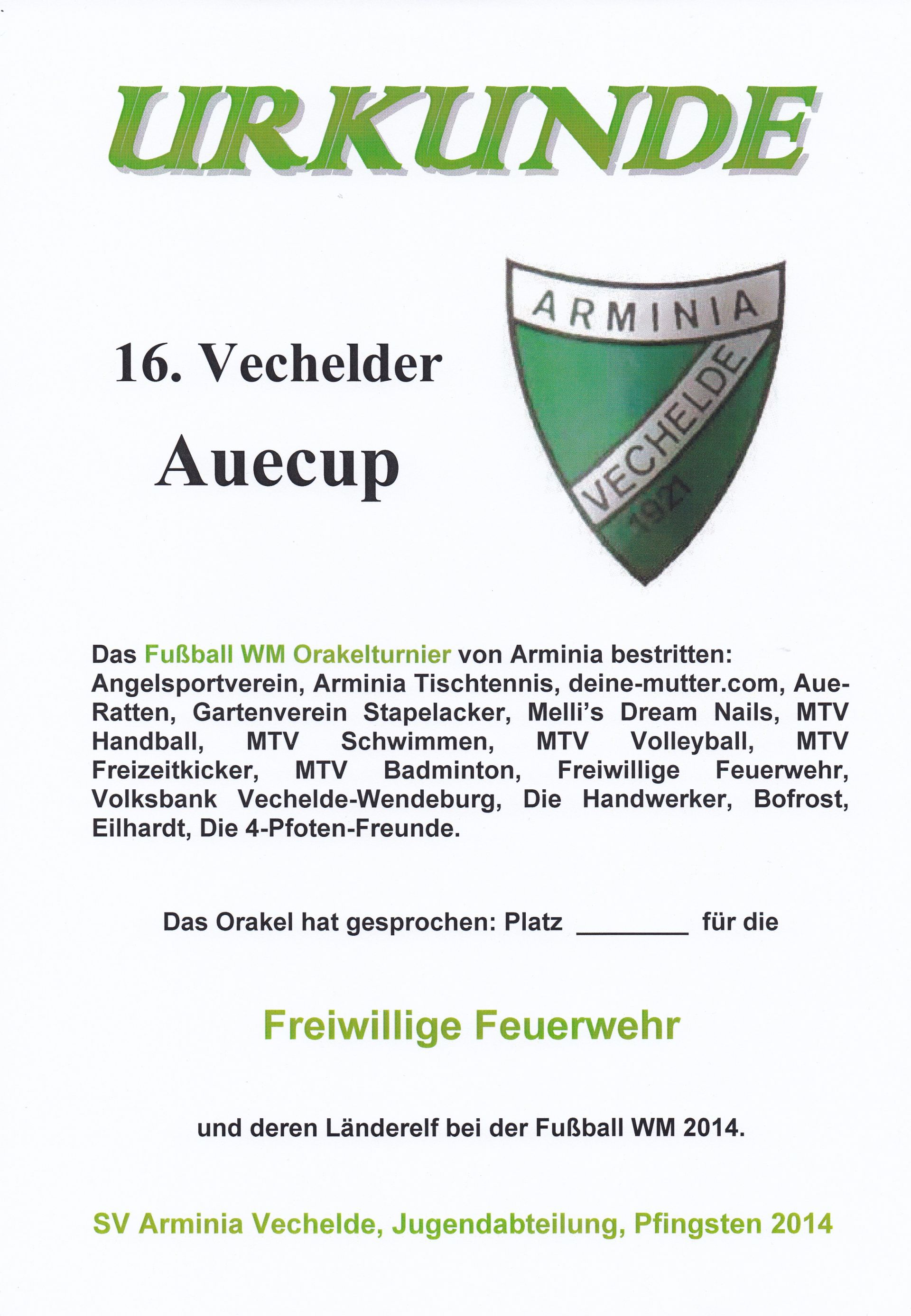 Auecup Urkunde 16