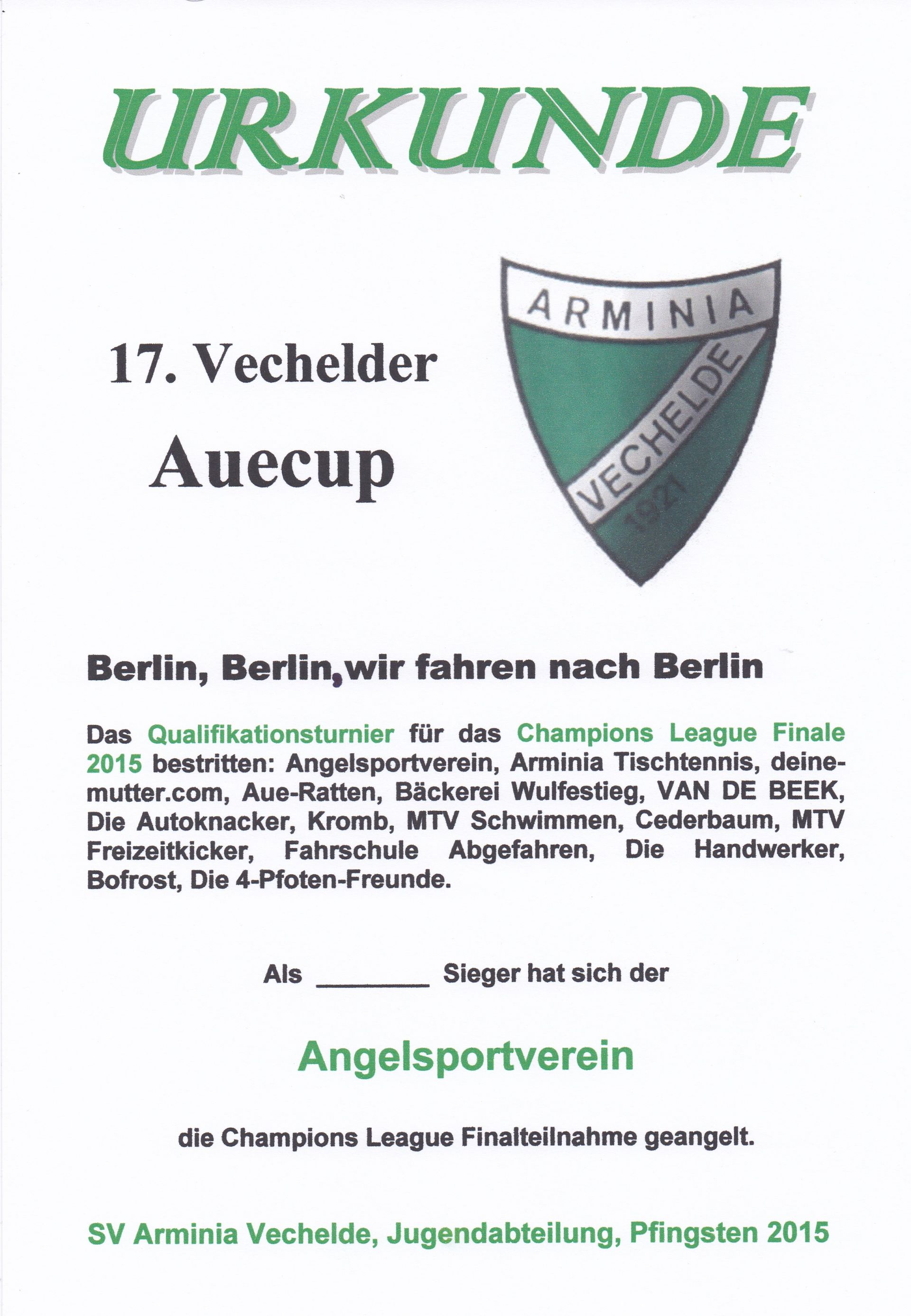 Auecup Urkunde 17