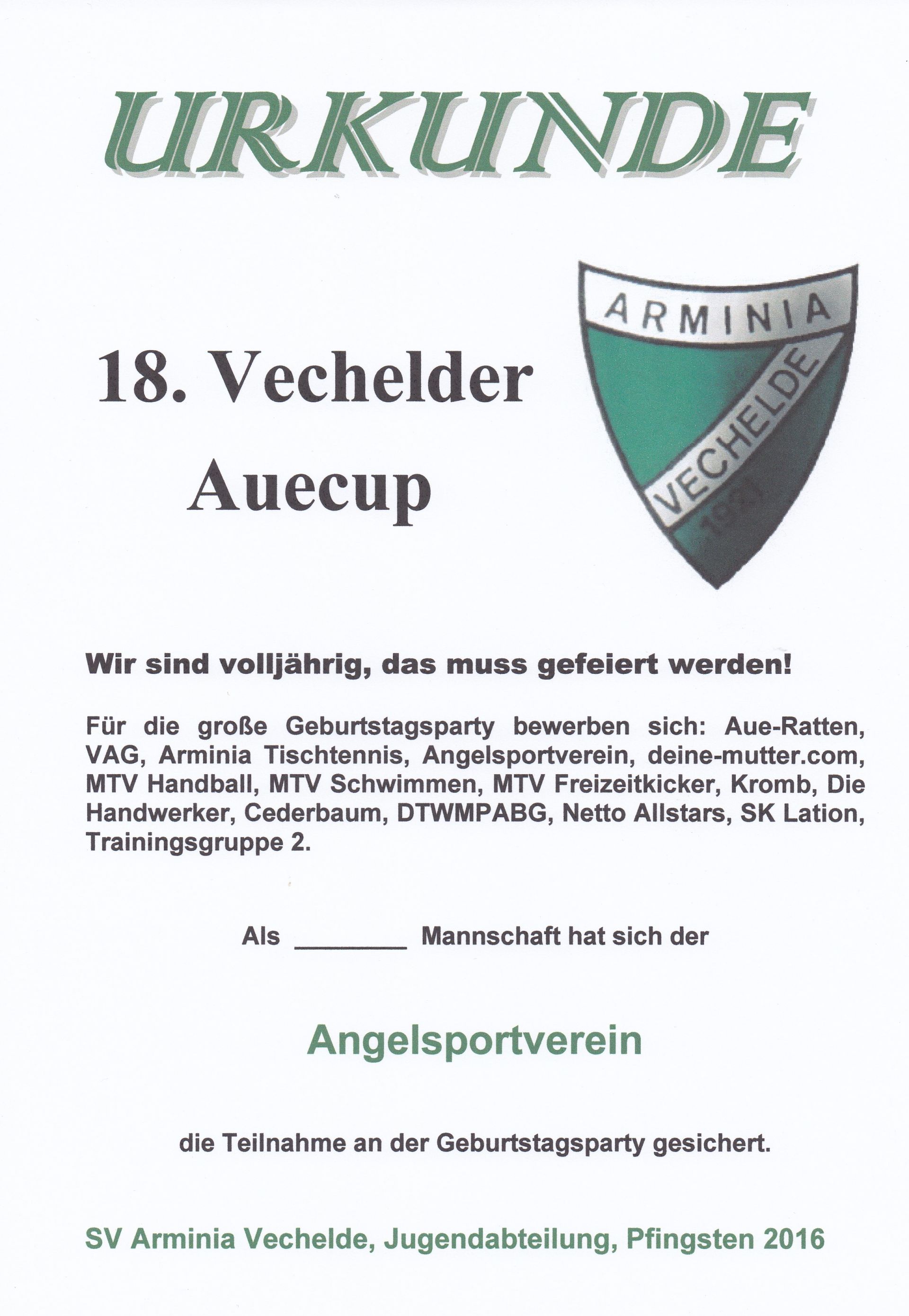 Auecup Urkunde 18