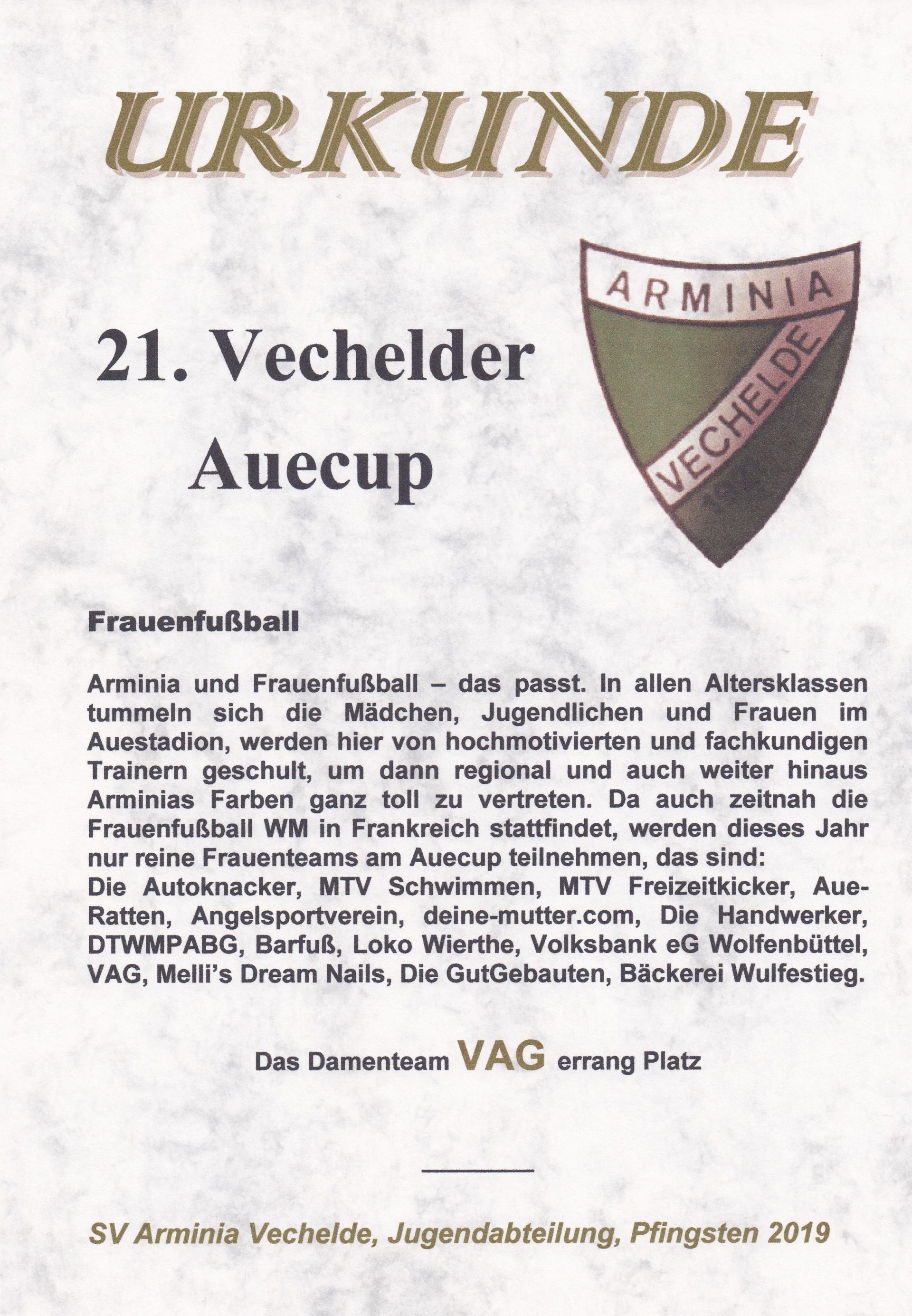 Auecup Urkunde 21